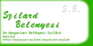 szilard belenyesi business card