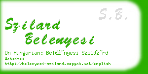 szilard belenyesi business card